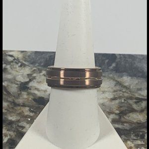 Size 8 tungsten band w/ rose gold inlay